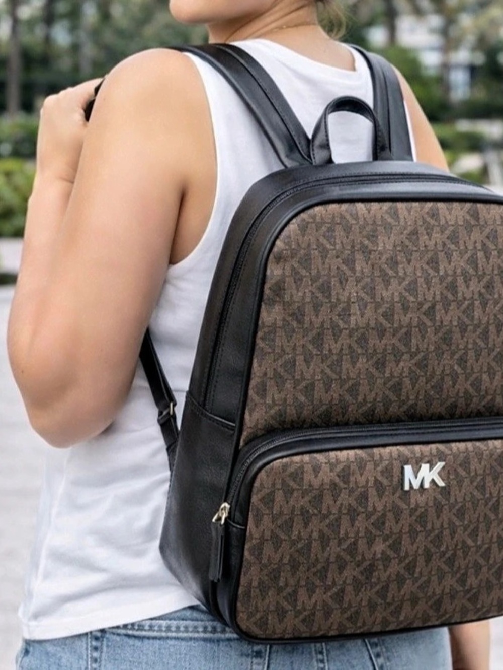 Michael Kors Everett Backpack Brown Black NWT